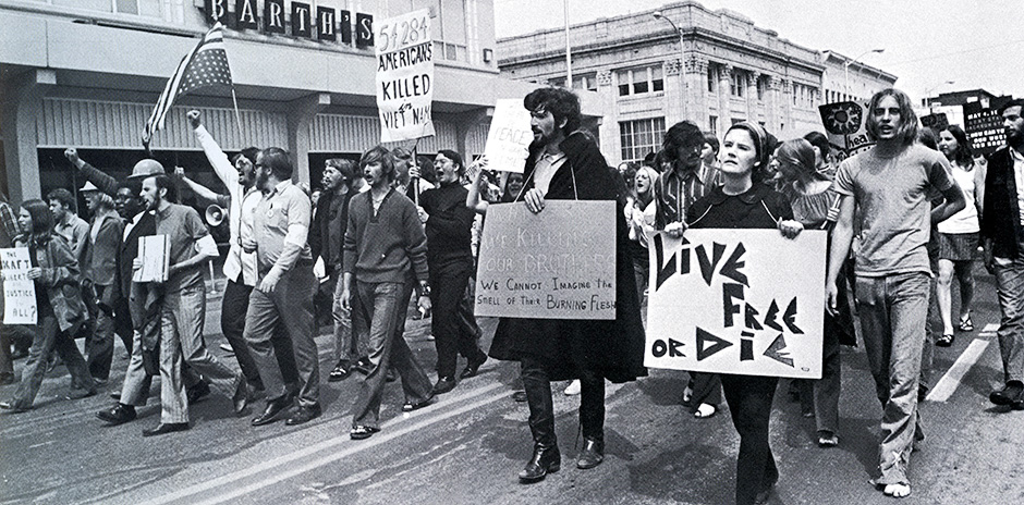 Pic protest on campus in the 70s